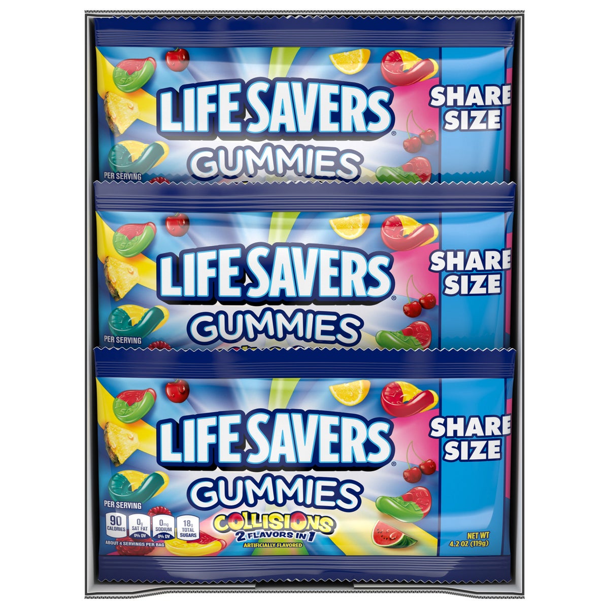 Share size Life Savers Collisions gummy candy pack