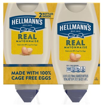 Hellmann's Real Mayonnaise 25 fl oz squeeze bottles 2-count