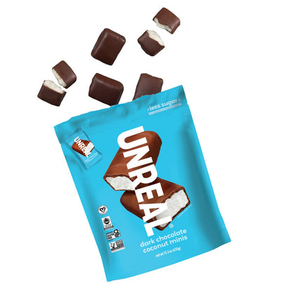 UNREAL coconut minis snack bag front view