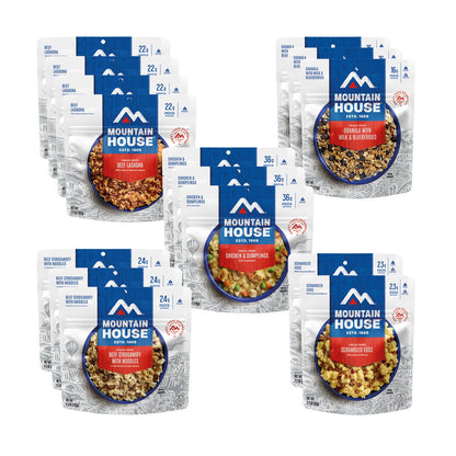 Breakfast lunch and dinner entree assortment by Mountain House