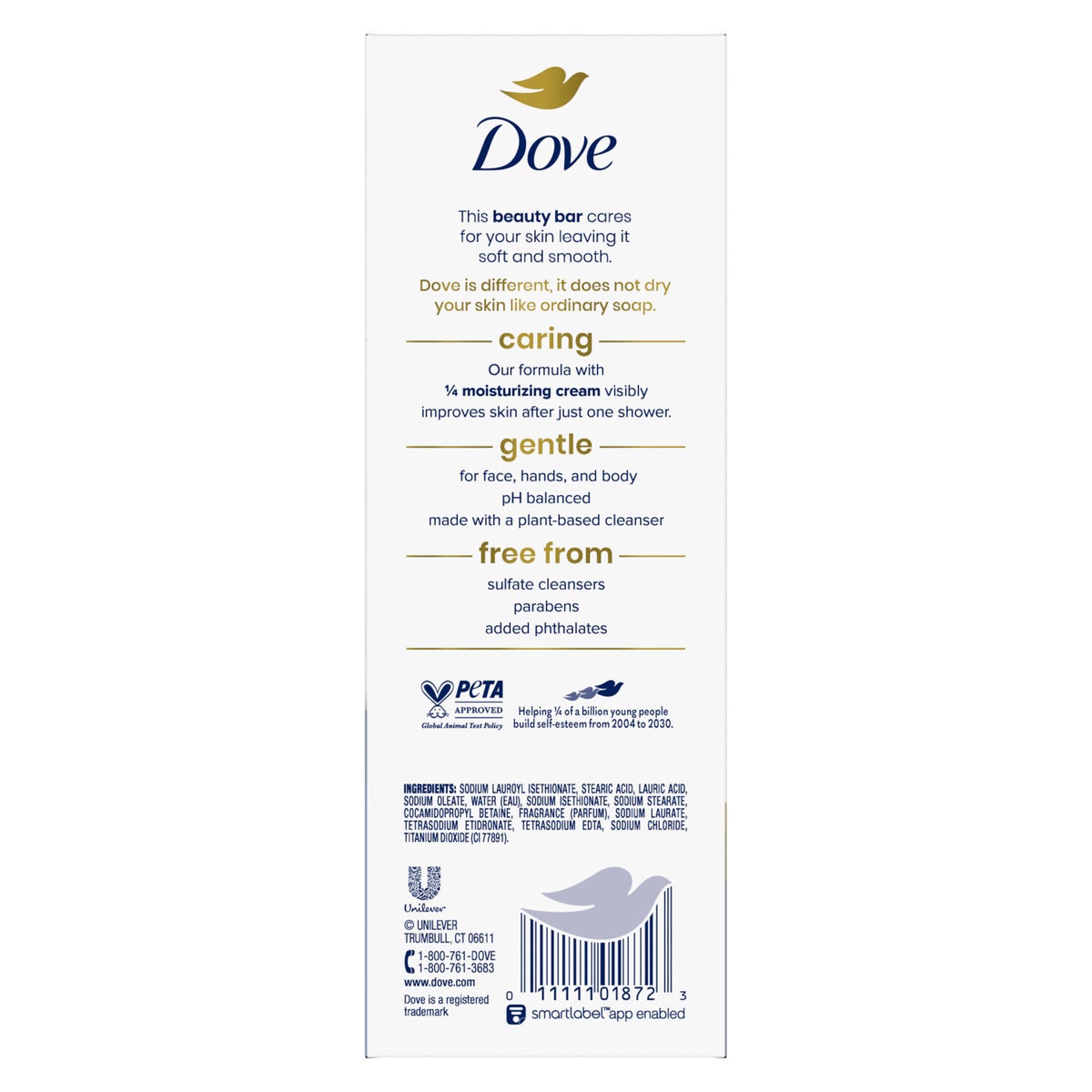 Dove gentle cleansing beauty bars for face and body