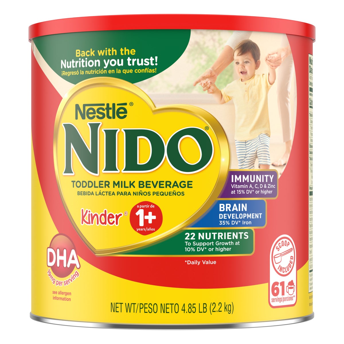 Nestlé — Nestle Nido Kinder 1+ Toddler Powdered Milk, 77.6 oz