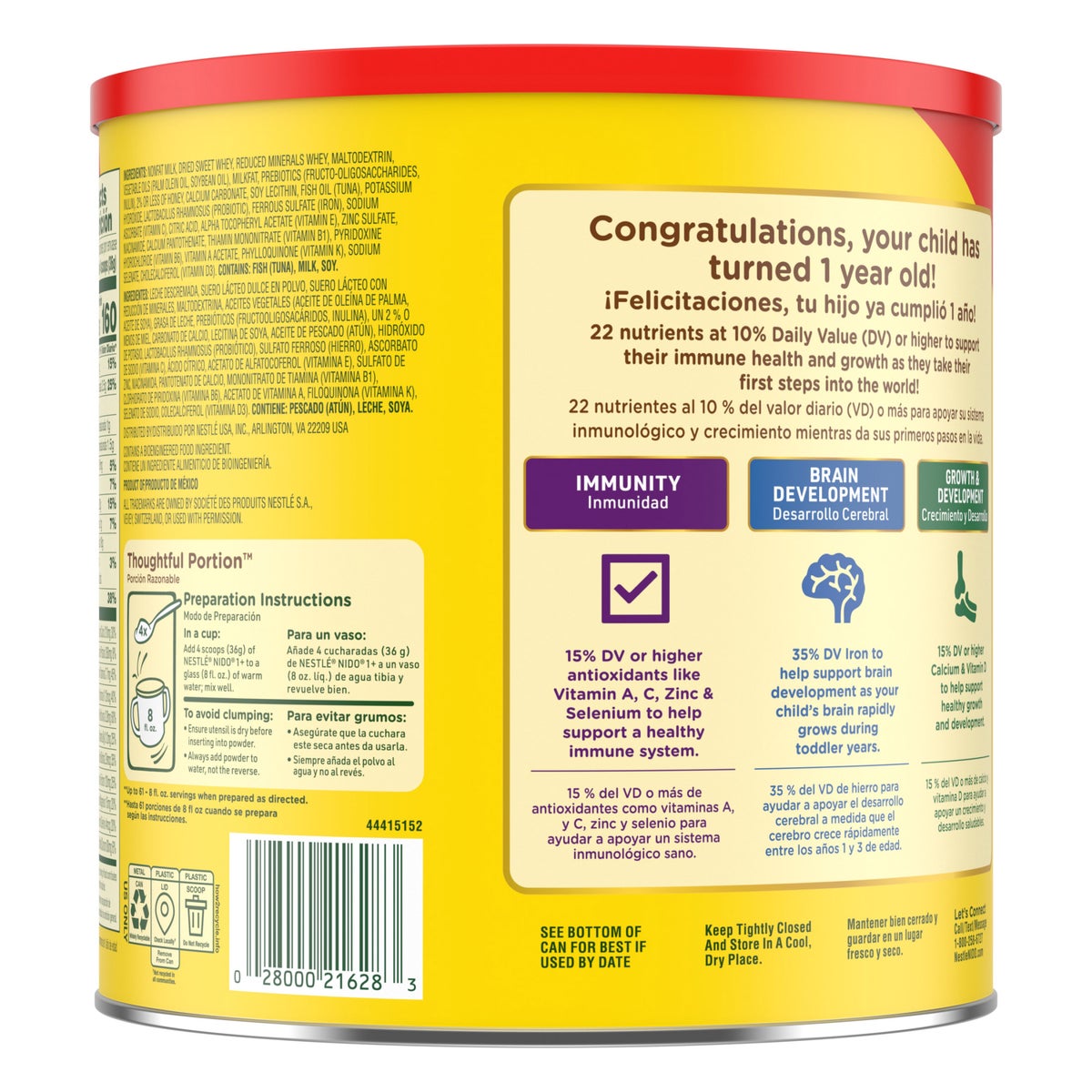Nestlé — Nestle Nido Kinder 1+ Toddler Powdered Milk, 77.6 oz