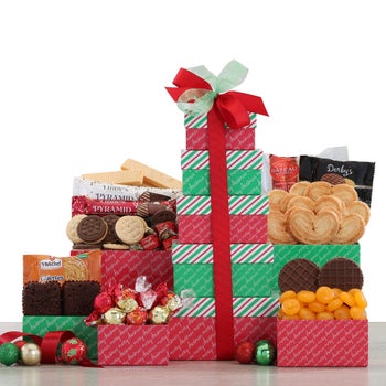 Wine Country Happy Holidays Tower of Sweets gift