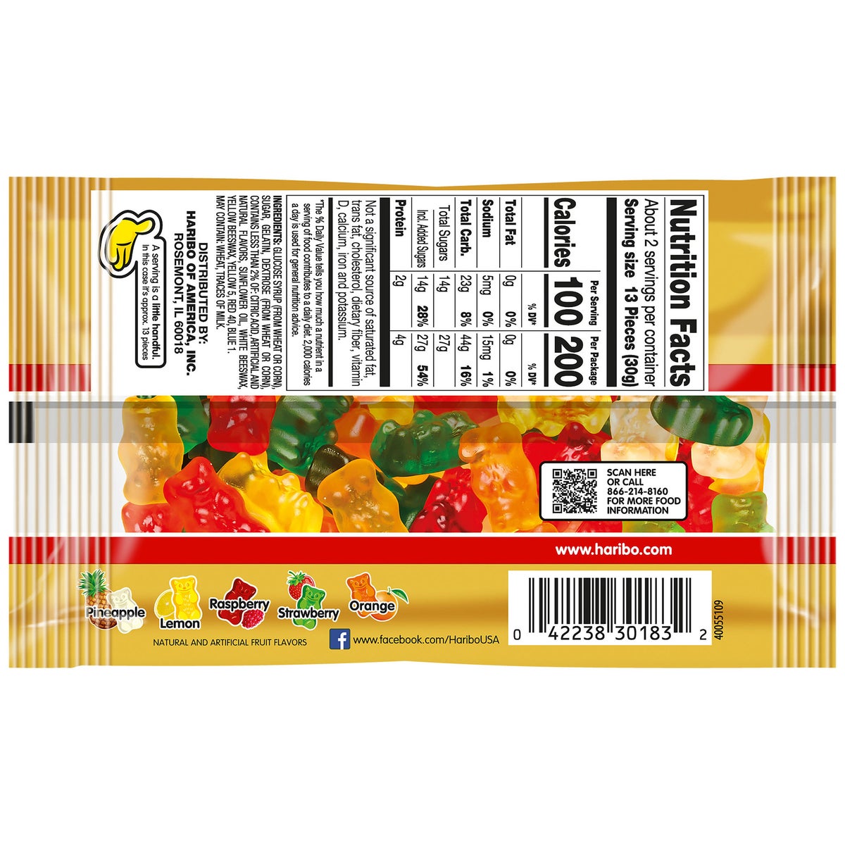 Packaged Haribo Goldbears candy for sharing