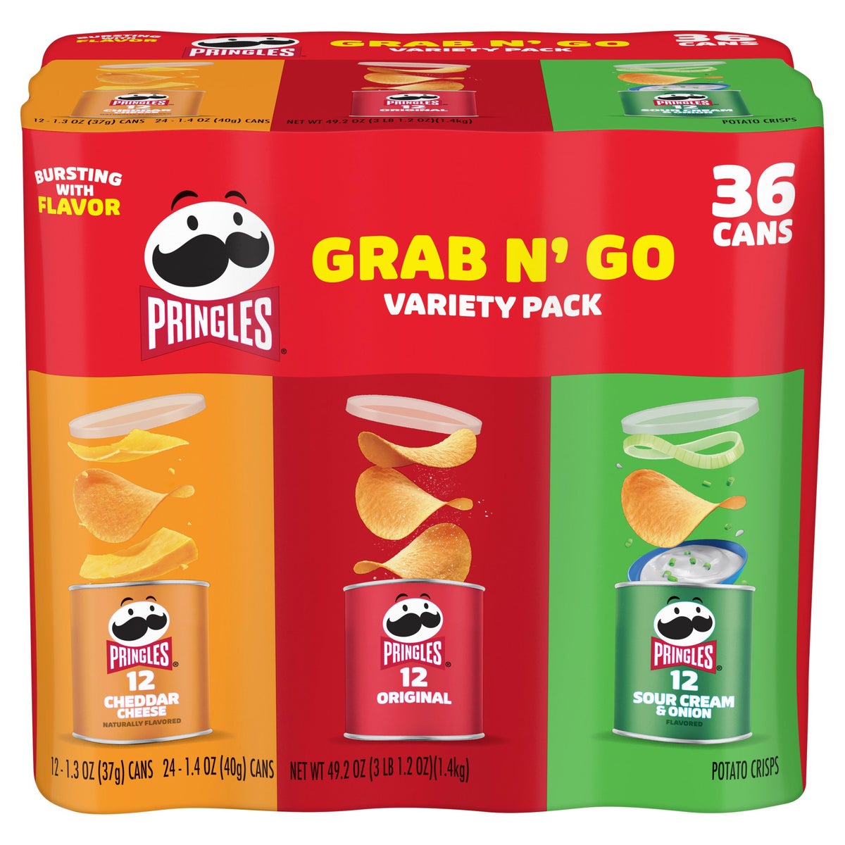Pringles Grab & Go potato crisps variety 36-count pack