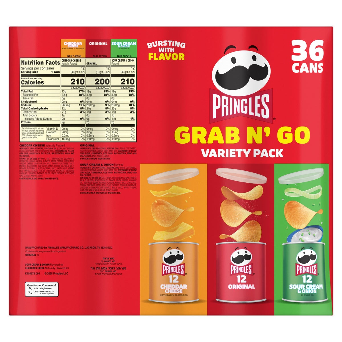 Pringles Grab & Go crispy snack cans for lunches