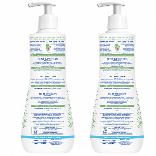 Mustela Baby Gentle Cleansing Gel - Baby Hair & Body Wash, 25.35 fl oz, 2-pack