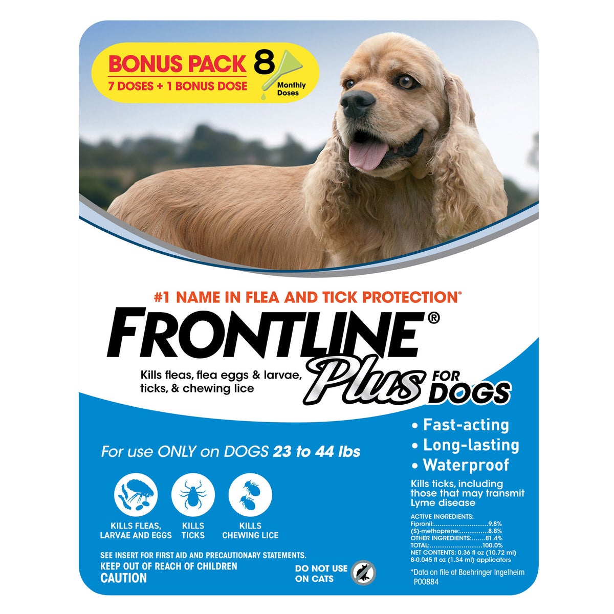 Frontline Plus flea and tick treatment for 23-44 lb dogs
