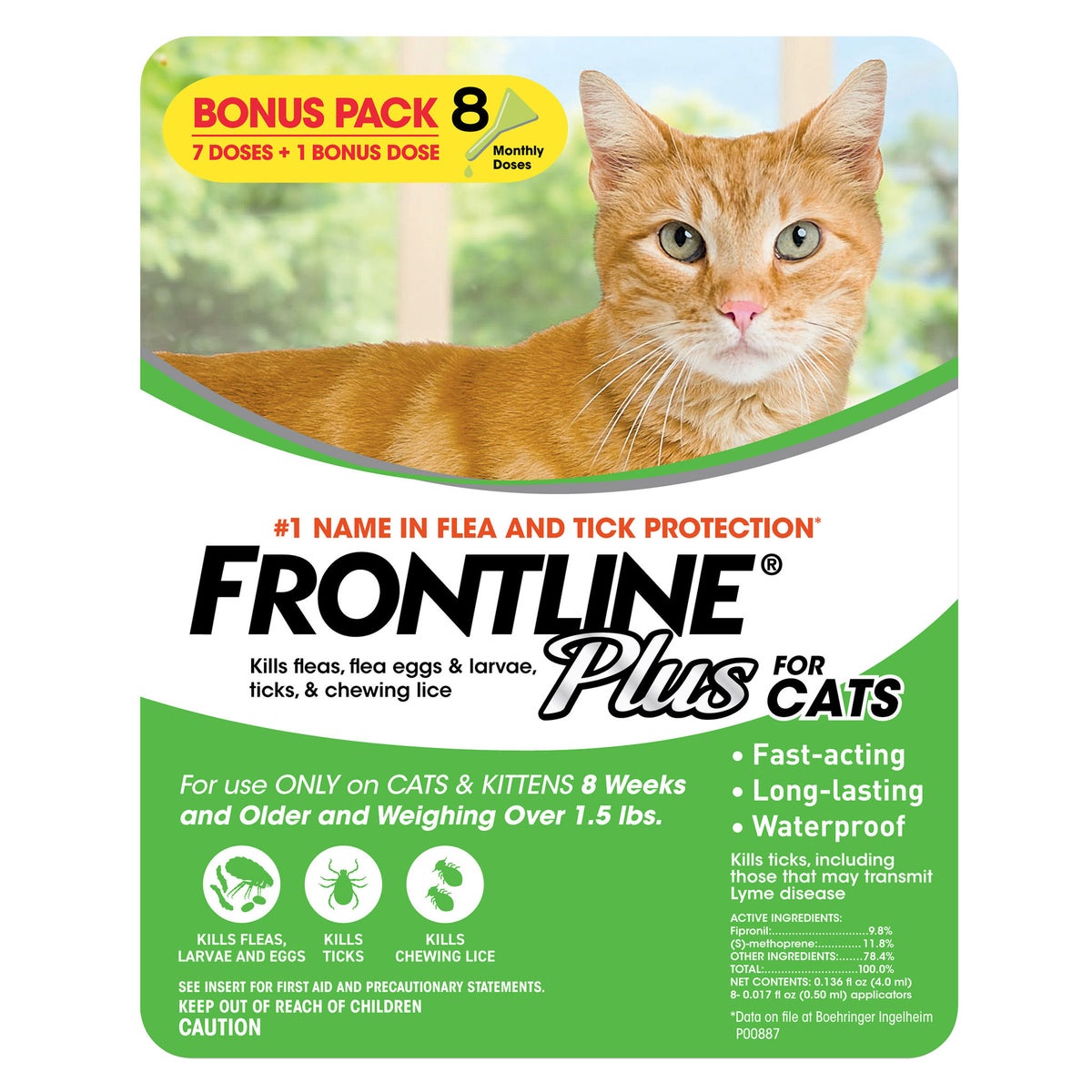 Frontline Plus flea and tick treatment for cats