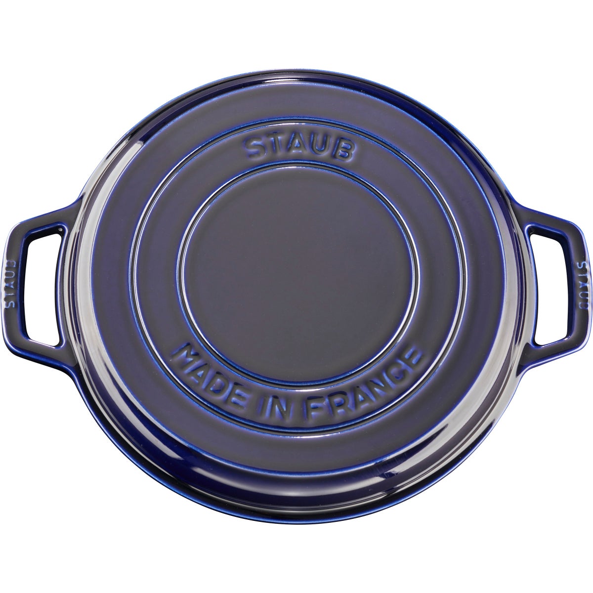 Staub braise and grill with lid in dark blue
