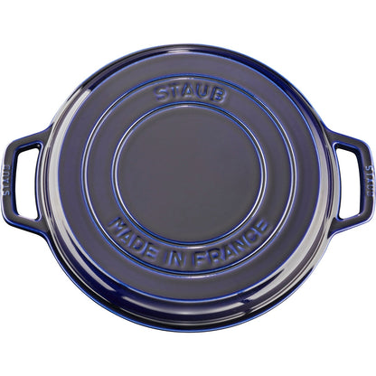 Staub braise and grill with lid in dark blue