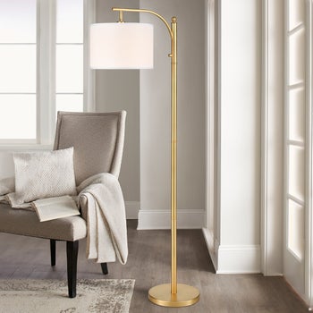 Bridgeport Designs Everett Downbridge floor lamp in black and gold