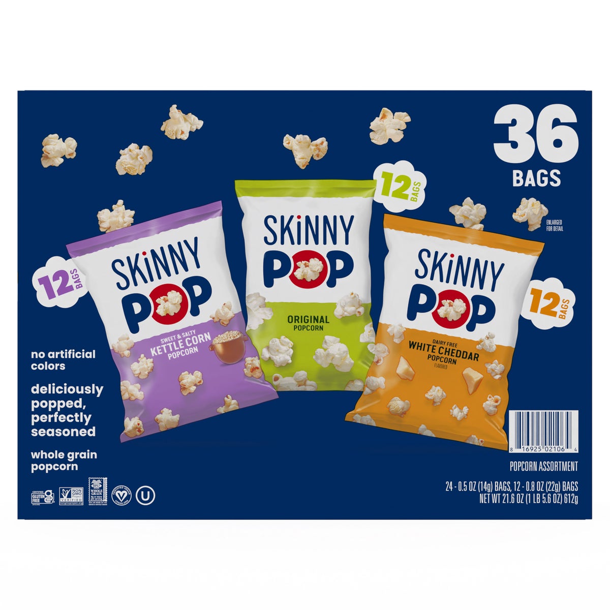Skinny Pop popcorn variety 36-count snack pack