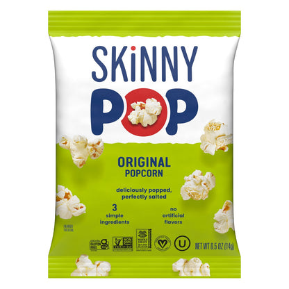 Skinny Pop popcorn variety pack side view