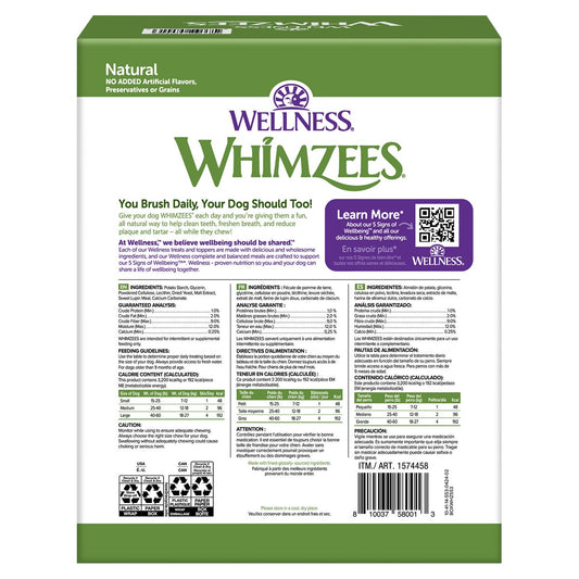 Whimzees dog dental chews for all sizes