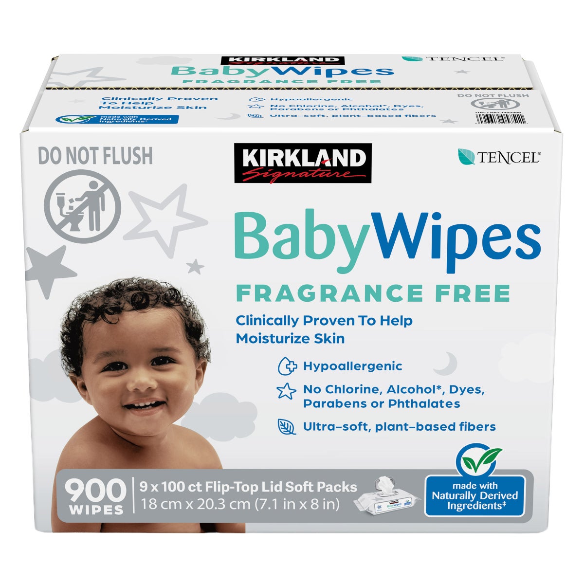 Kirkland Signature fragrance free baby wipes 900 count