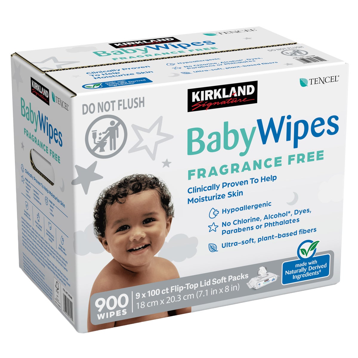 Kirkland Signature plant-based baby wipes for gentle cleaning