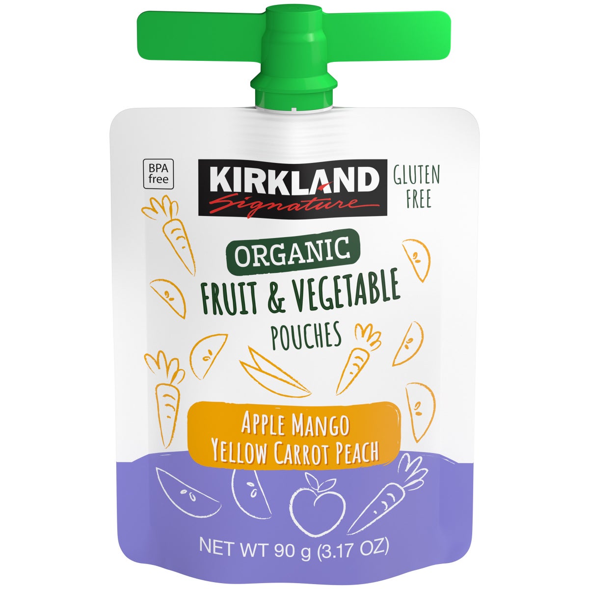 Kirkland Signature gluten free fruit and vegetable pouches