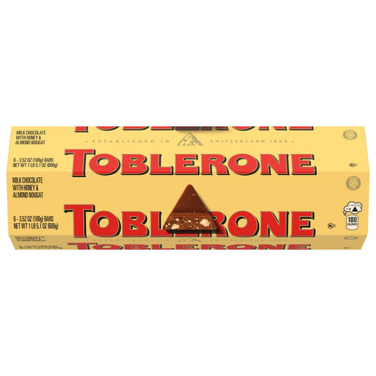Toblerone Swiss milk chocolate bar 6-count pack