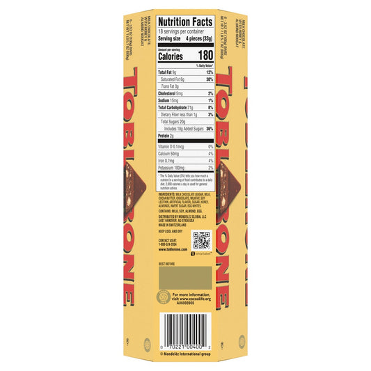 Toblerone milk chocolate bars 3.52 oz each