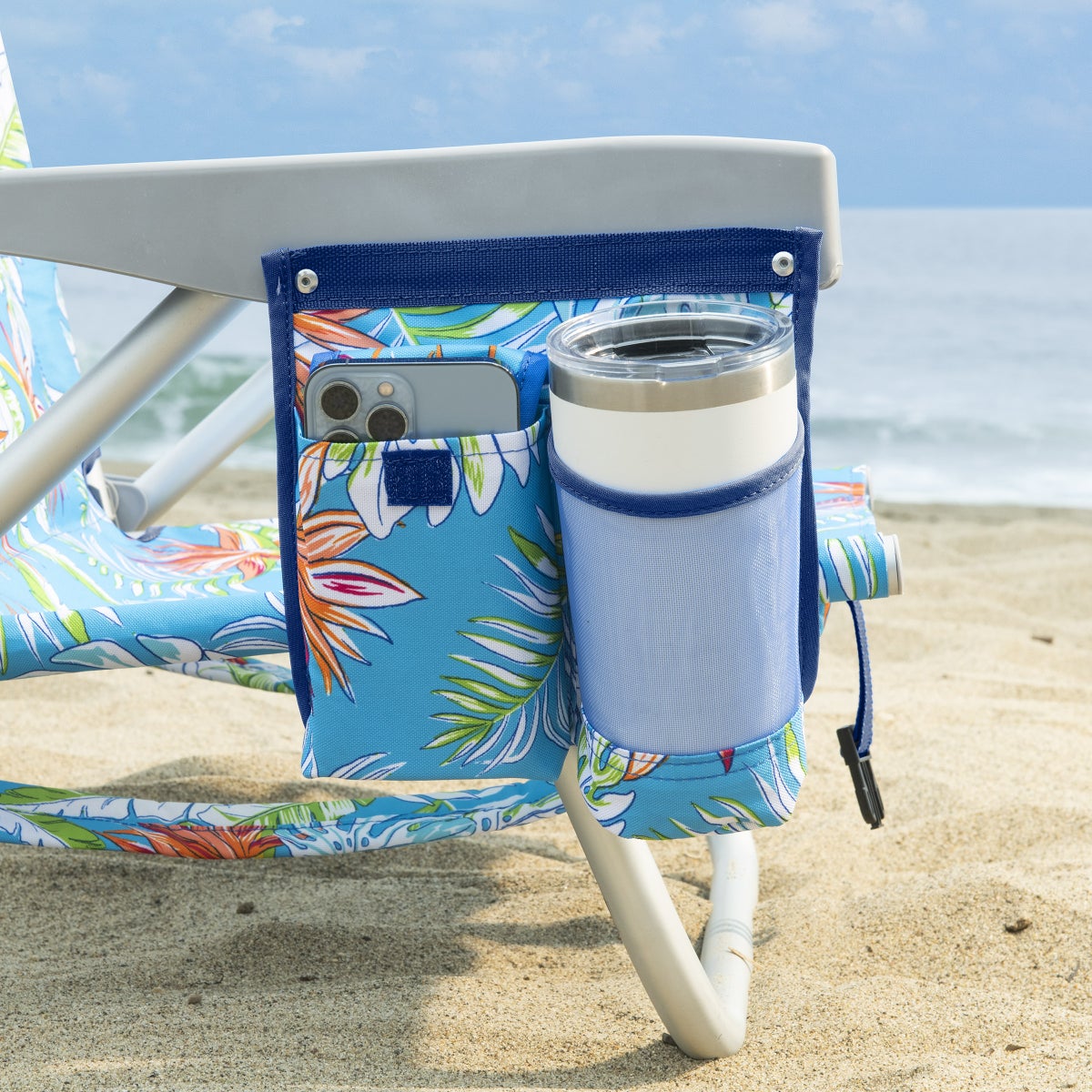 Tommy Bahama beach chair with cup and phone holders
