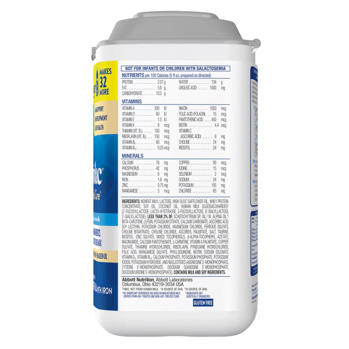 Non-GMO Similac infant formula powder container