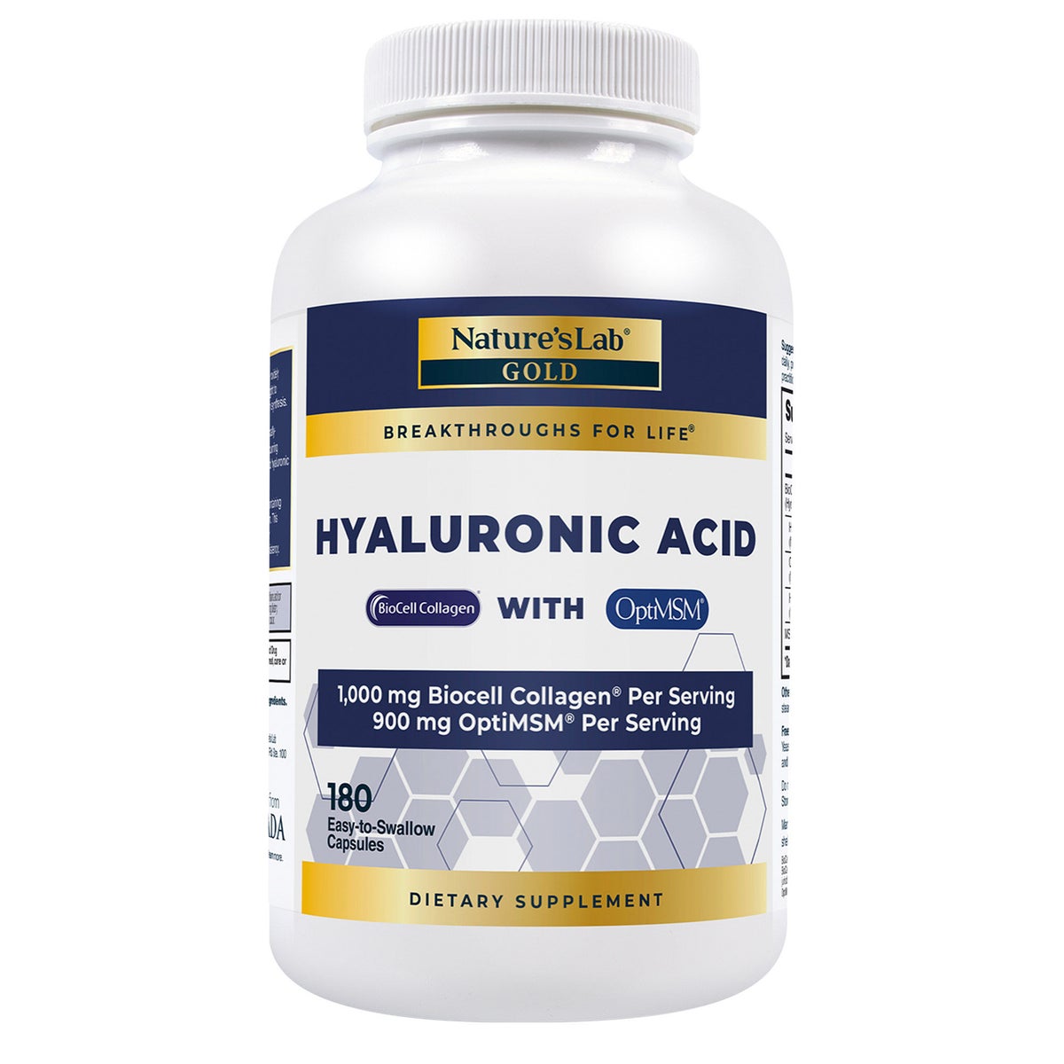 Nature's Lab Hyaluronic Acid with BioCell Collagen 180 capsules