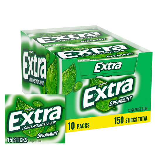 Extra sugar free chewing gum 10-count box