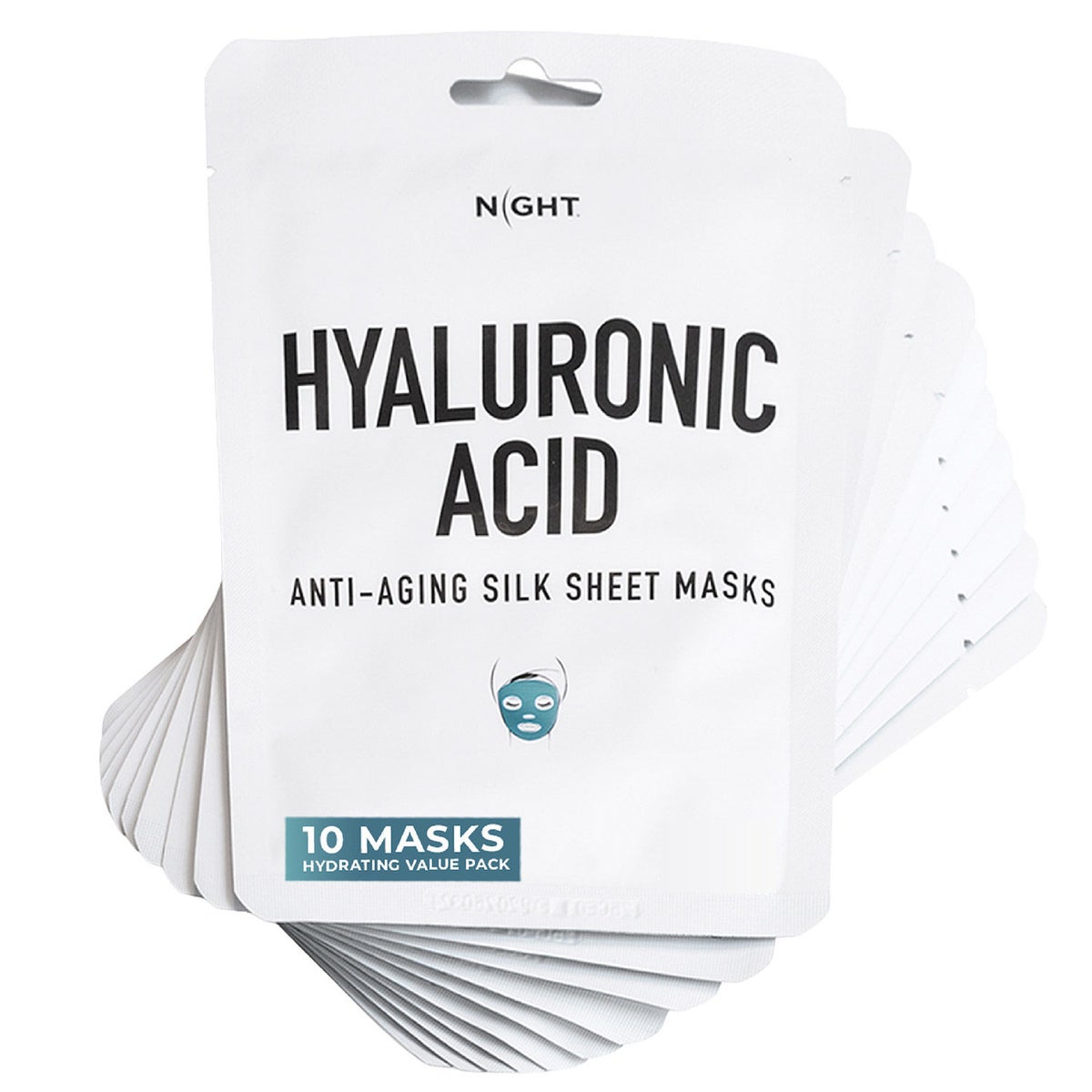 NIGHT hydrating silk hyaluronic acid sheet mask 10-pack