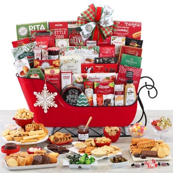 Wine Country XL Holiday Sleigh gourmet gift basket