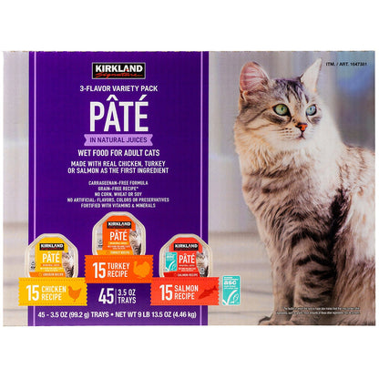 Kirkland Signature pate cat food variety pack 45-count