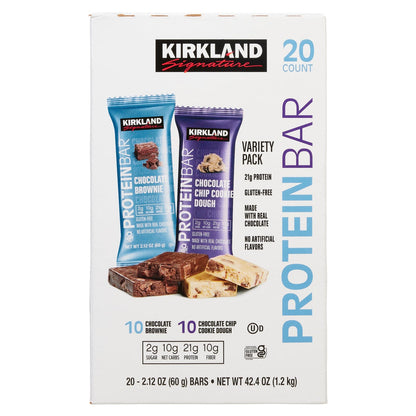 Kirkland Signature protein bar variety pack 20-count box