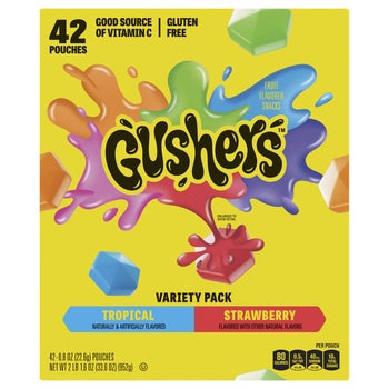 General Mills Fruit Gushers fruit flavored snacks variety pack 42 count
