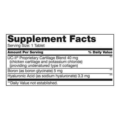 Triple action joint health supplement front label