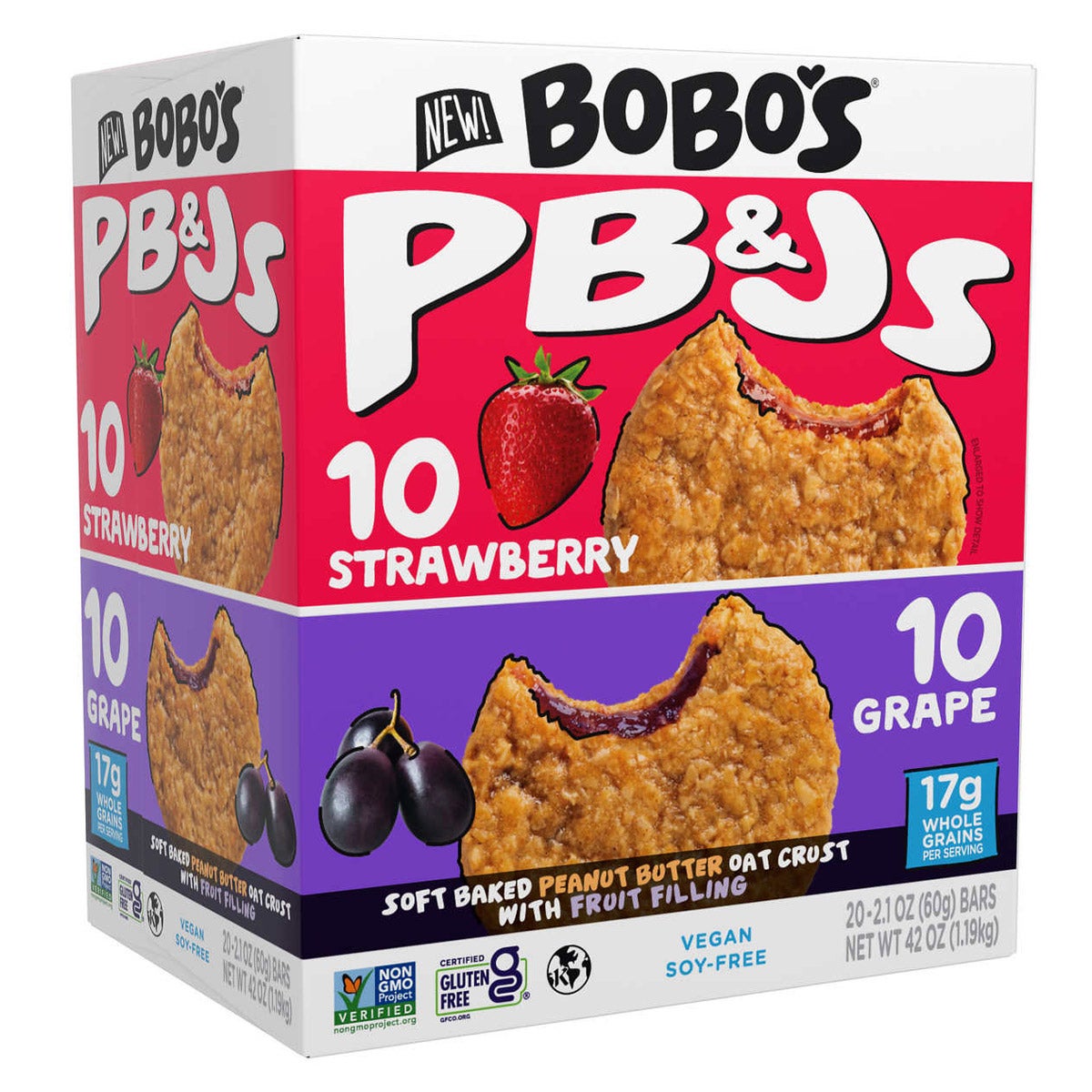 Bobo's PB&Js oat sandwich bar variety pack 20-count