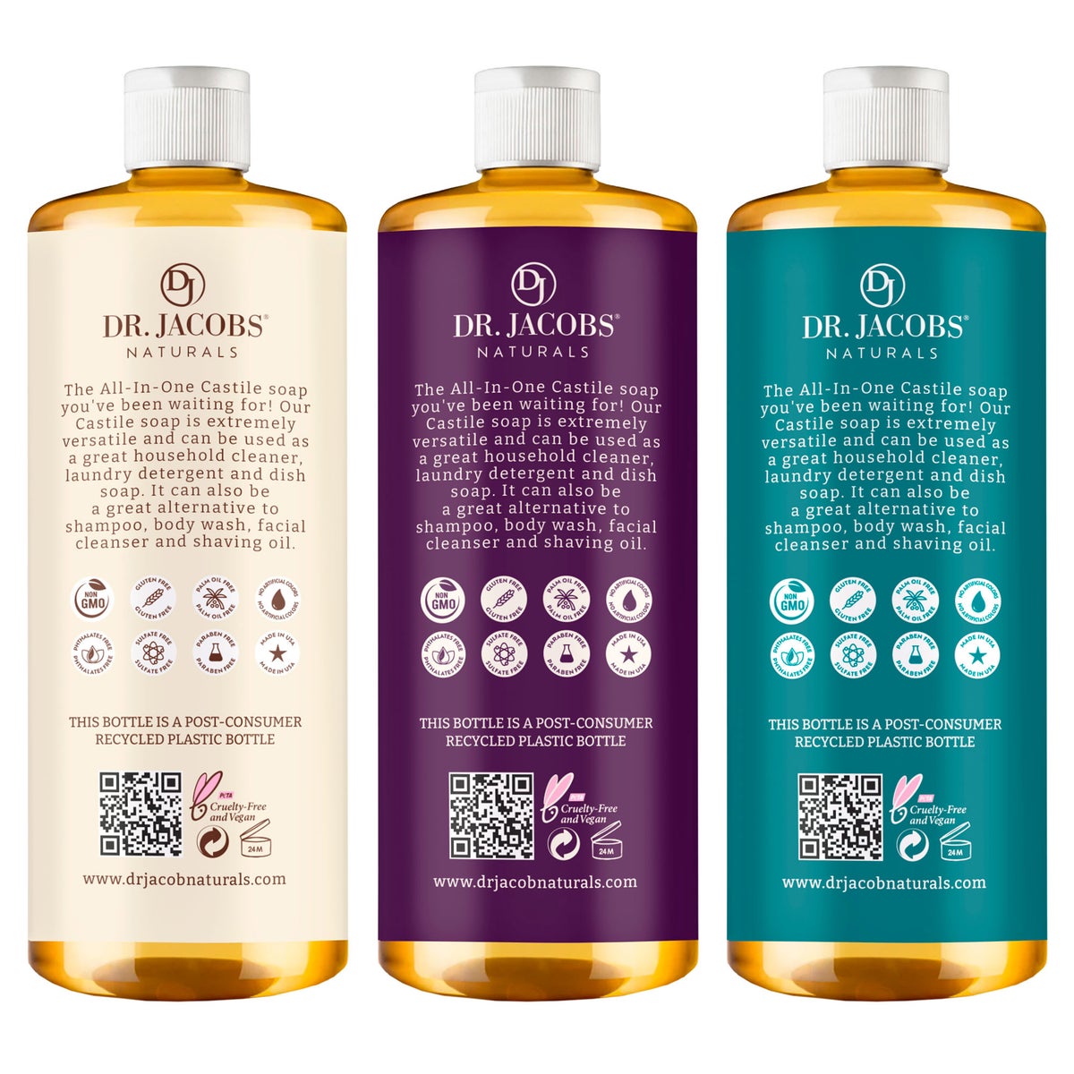 Dr. Jacobs Naturals 32 oz pure castile soap set