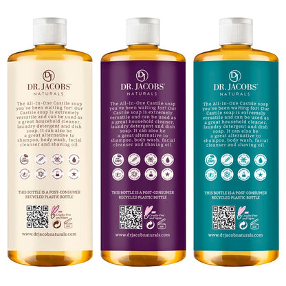 Dr. Jacobs Naturals 32 oz pure castile soap set