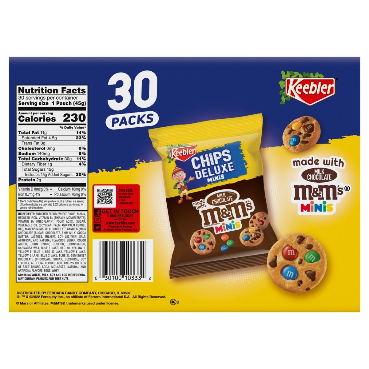 Individually wrapped Keebler cookie snack pouches