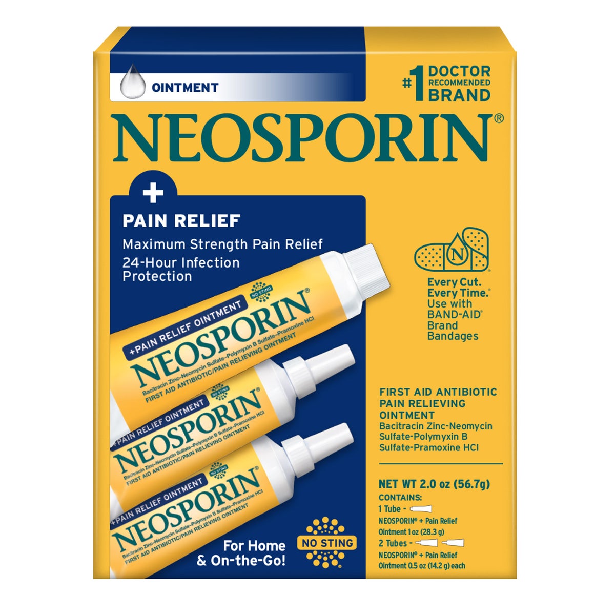Neosporin Max Strength pain relief topical antibiotic ointment 2 oz