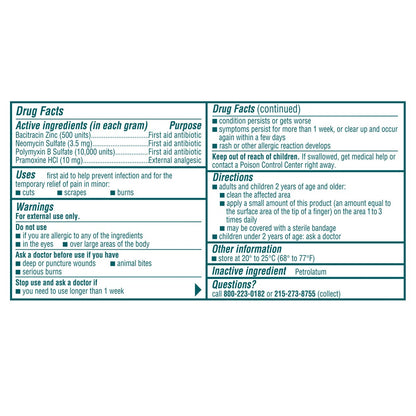 Neosporin first aid ointment tube for cuts scrapes and burns
