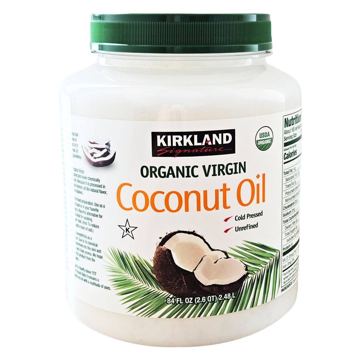 Kirkland Signature organic virgin coconut oil 84 fl oz jar