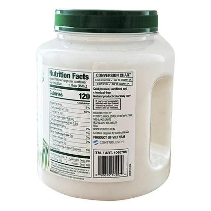 Large USDA organic coconut oil for cooking and baking