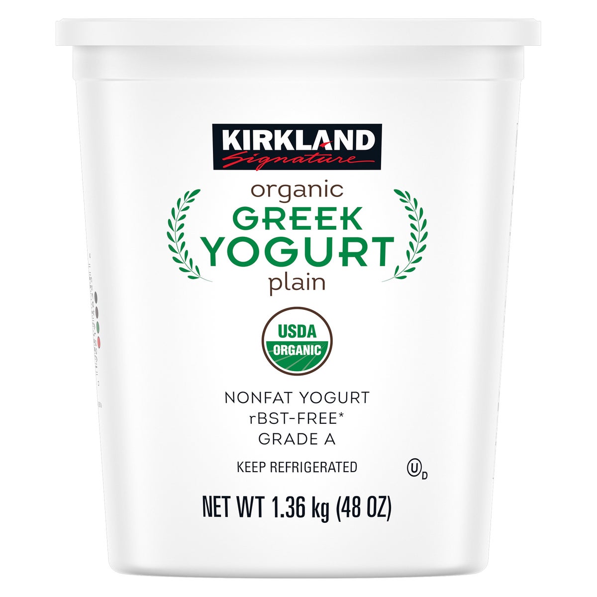 Kirkland Signature Organic Greek Yogurt 48 oz tub