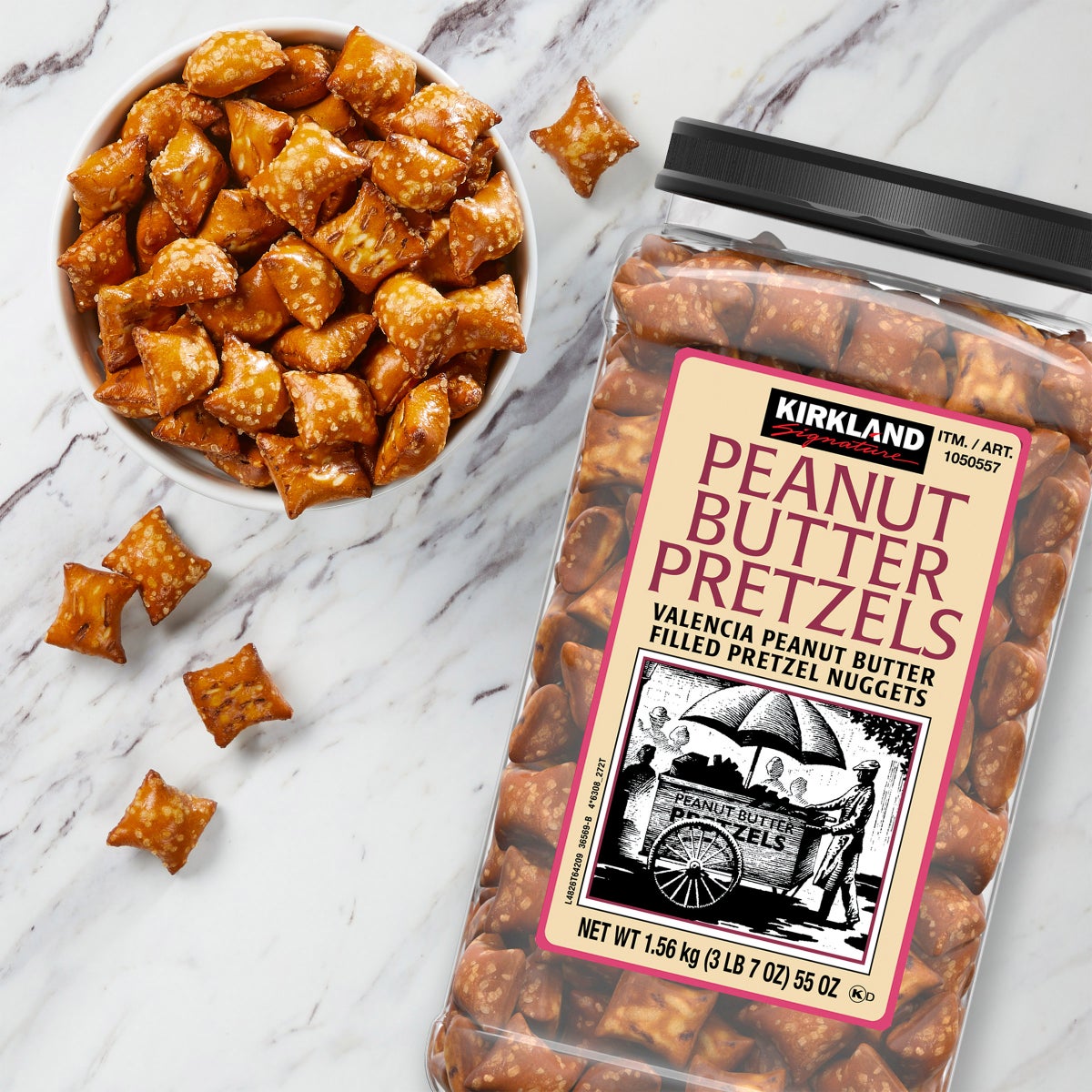 Peanut butter filled pretzel nuggets by Kirkland Signature
