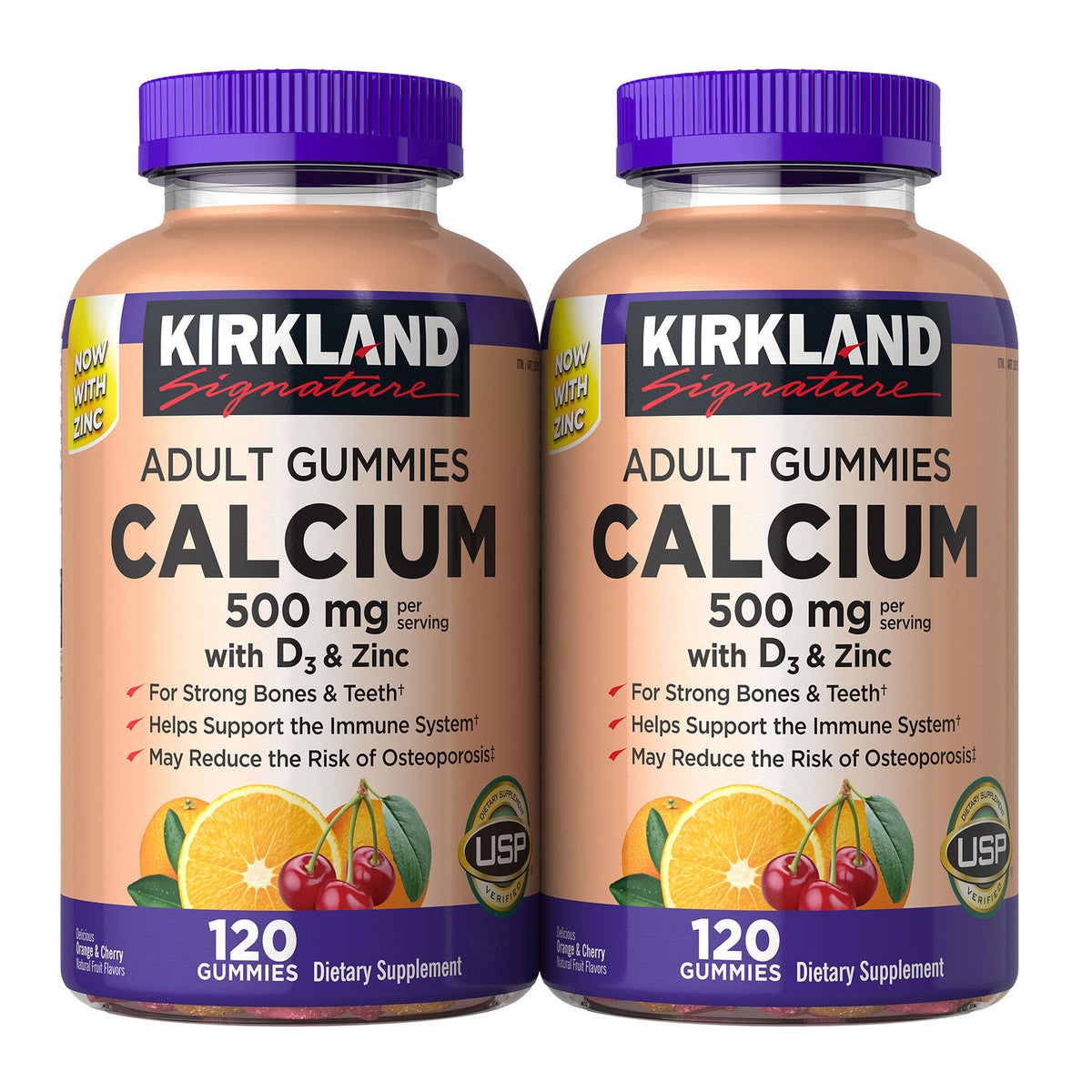 Kirkland Signature calcium adult gummies with D3 and zinc