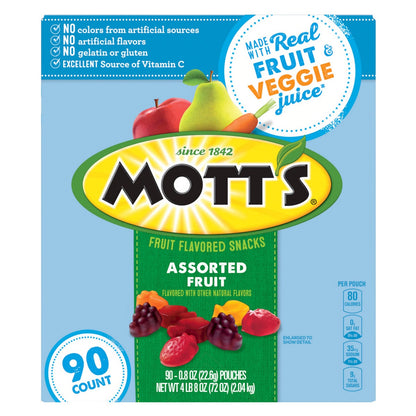 Mott's assorted fruit snacks 90-count box