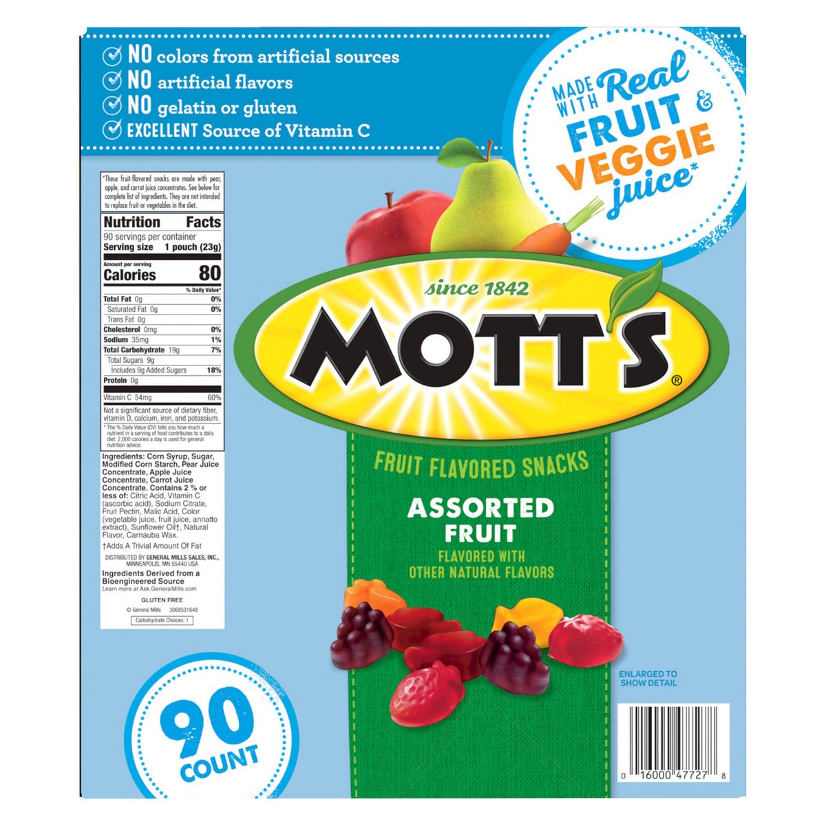 Individual Mott's fruit snack packs