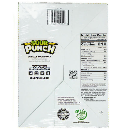 Sour Punch Straws, Rainbow, 2 oz, 24-count