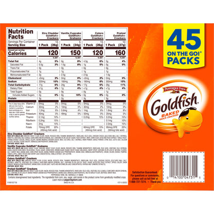 Individually packaged Goldfish baked snack bags